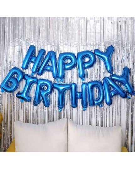 Надпись Happy Birthday Синий 41см